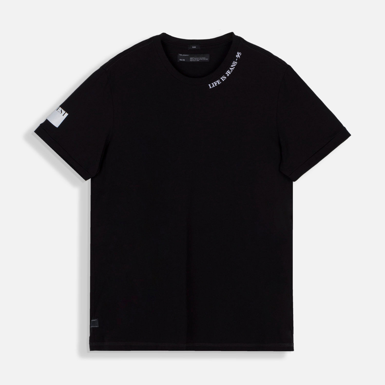 Camiseta Manga Corta Color Negro Para Hombre
