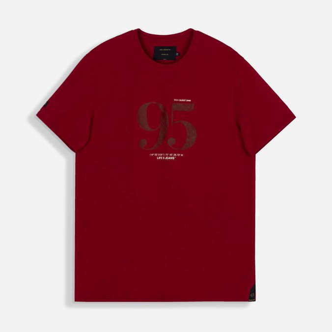 Camiseta Premium Manga Corta Color Red Dahila Para Hombre