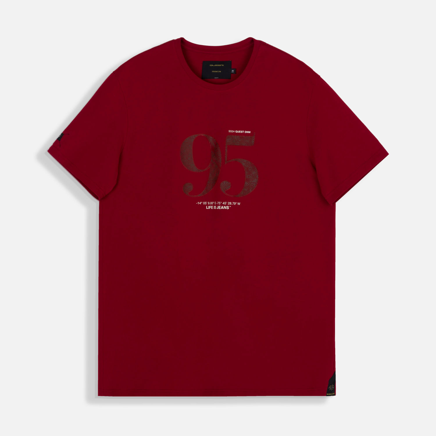 Camiseta Premium Manga Corta Color Red Dahila Para Hombre