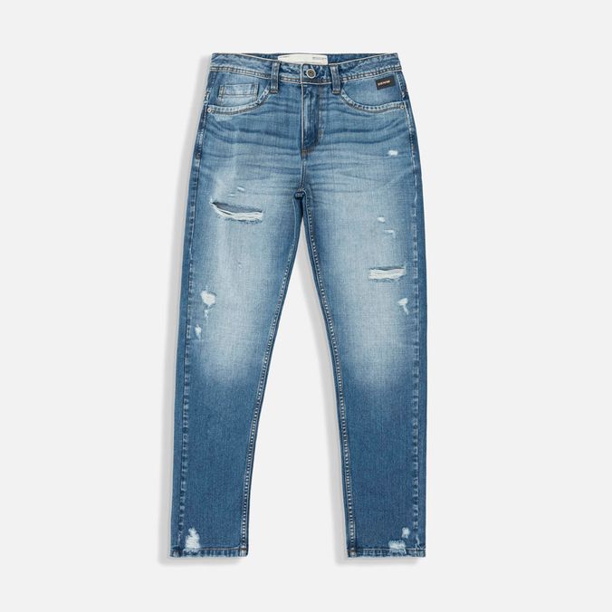Jean Slim Color Azul Medio Para Hombre