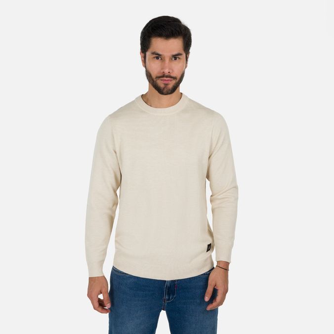 Sweater Cerrado Color Ivory Para Hombre