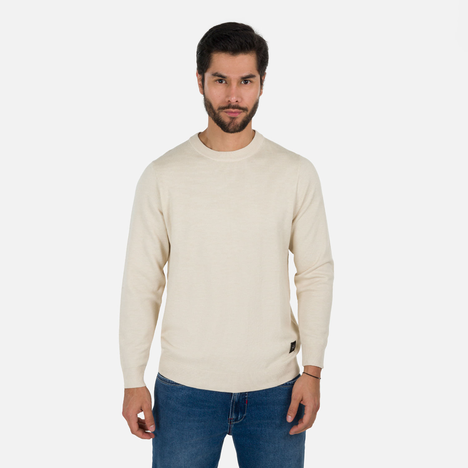 Sweater Cerrado Color Ivory Para Hombre