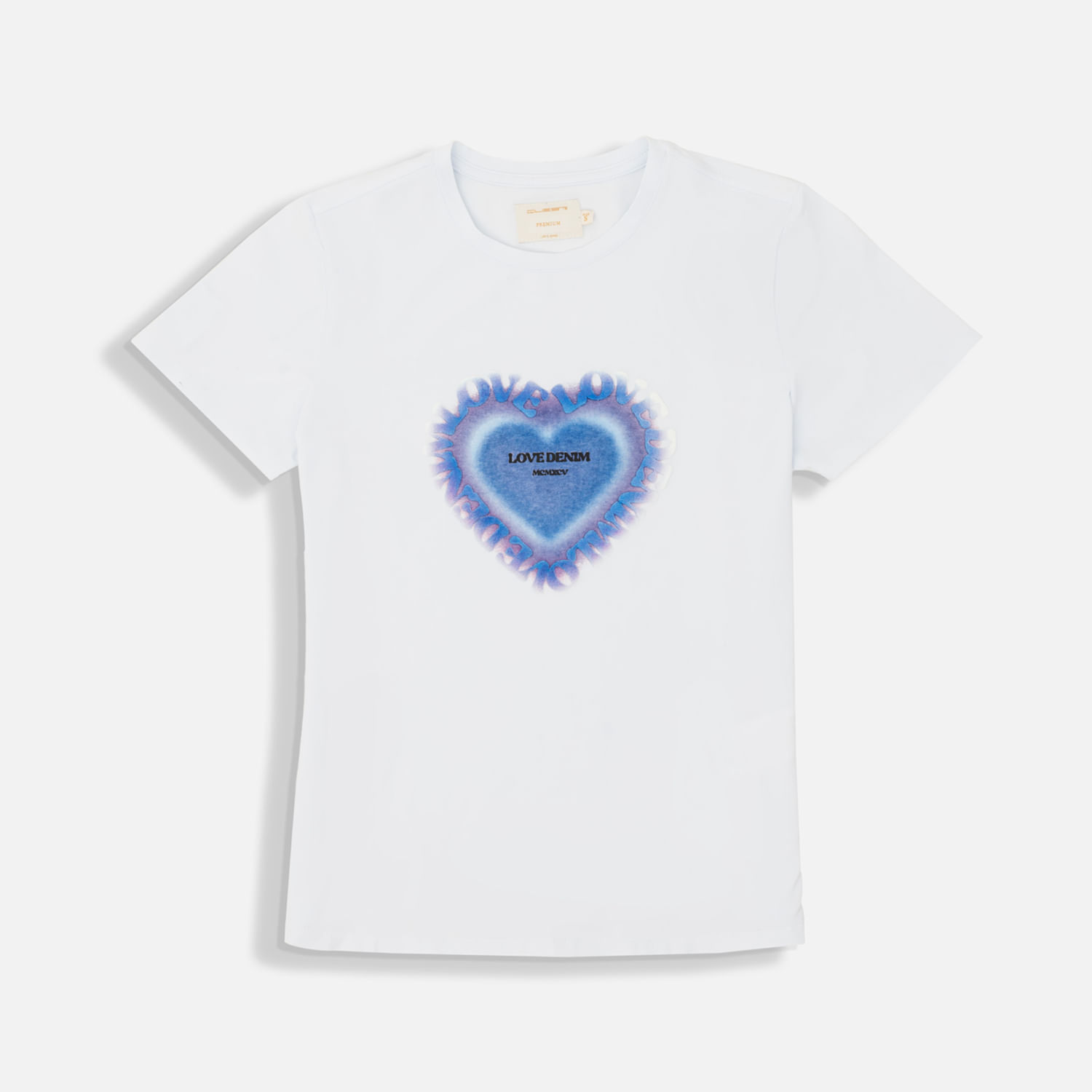 Camiseta Premium Manga Corta Color Blanco Blanco Para Mujer