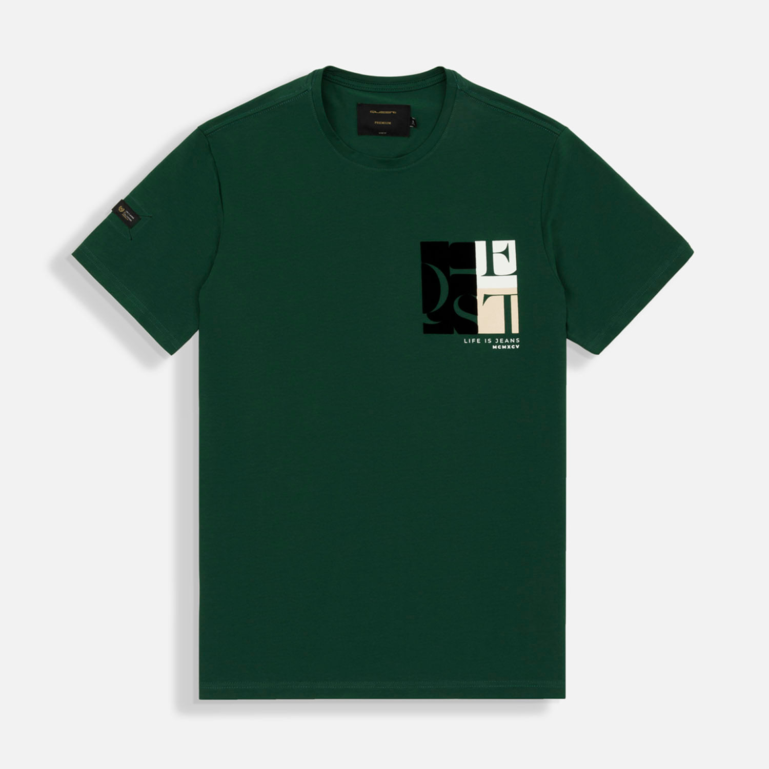 Camiseta Premium Manga Corta Color Verde Para Hombre