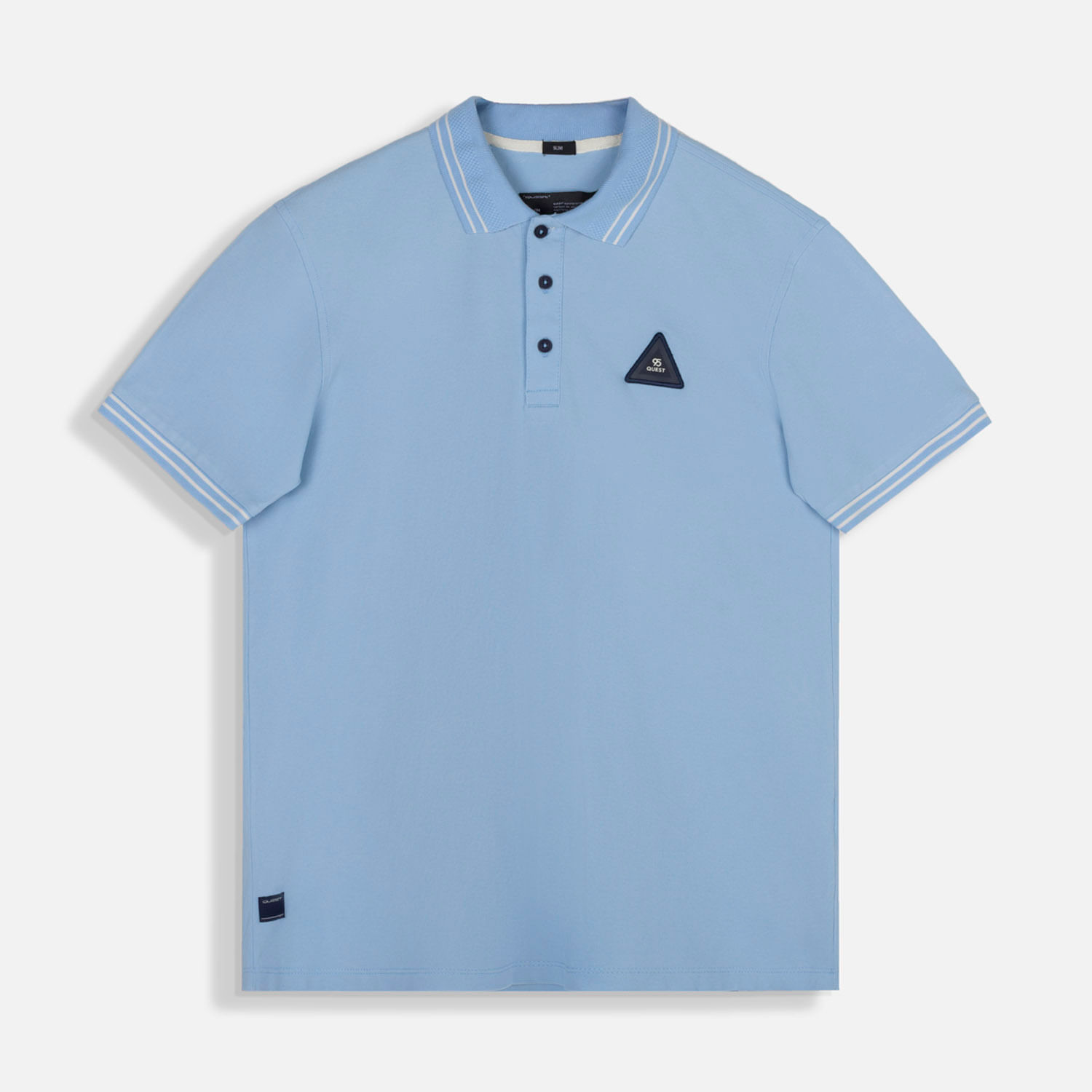 Polo Manga Corta Color Azul Chambray Para Hombre