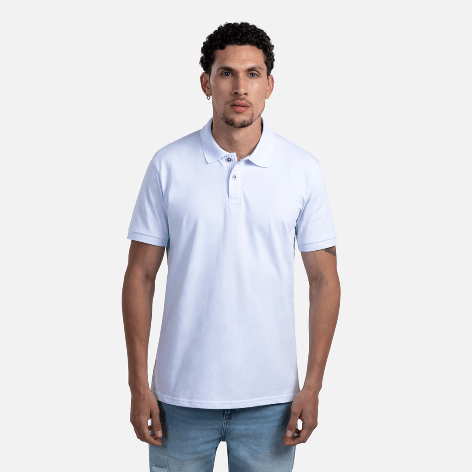 Polo Manga Corta Color Blanco Para Hombre