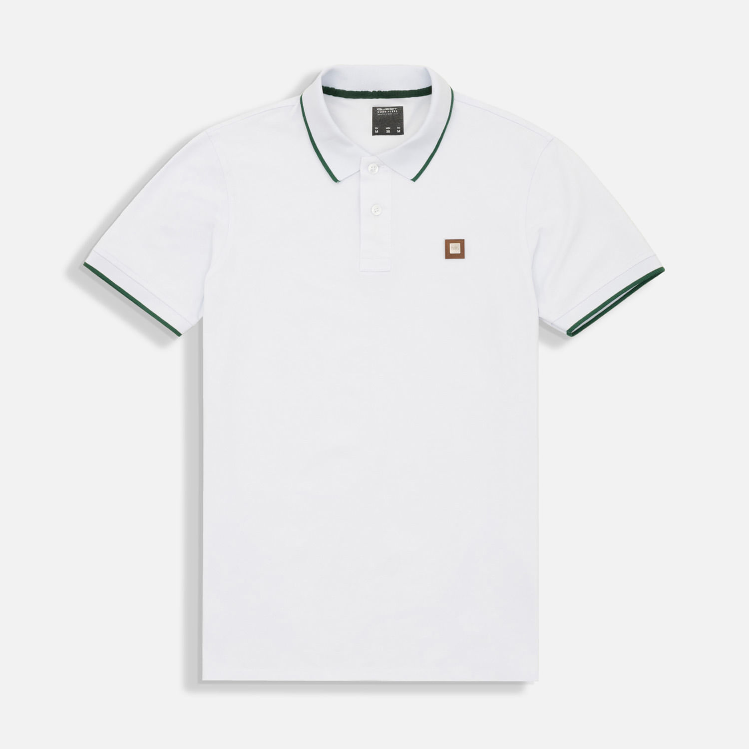 Polo Tipping Color Blanco-Verde Para Hombre
