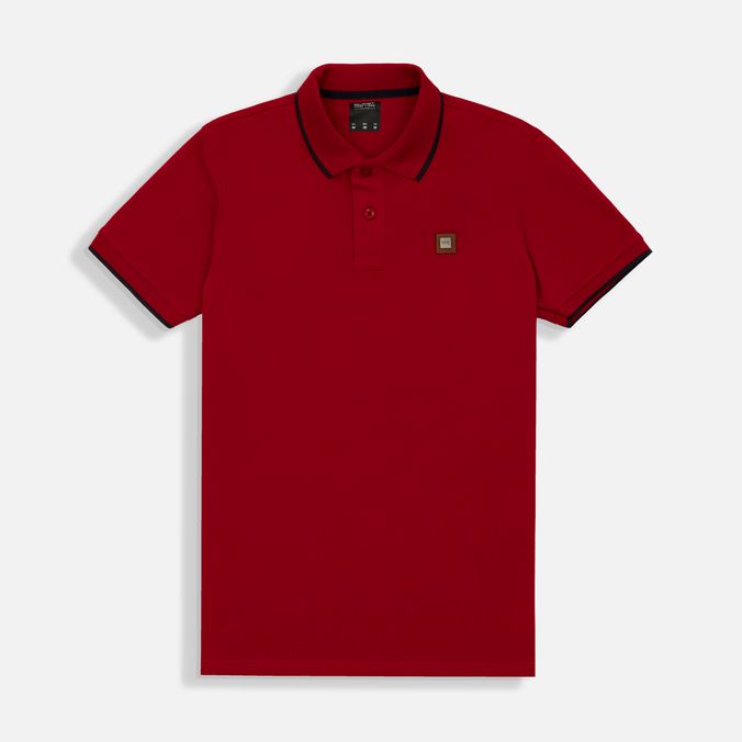 Polo Tipping Color Rojo-Azul Noche Para Hombre