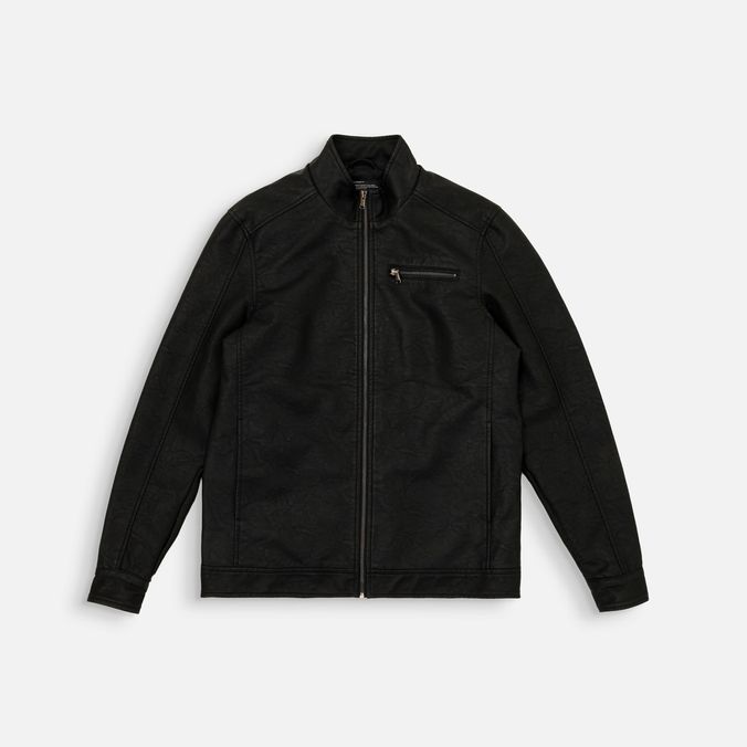 Chaqueta Biker Color Negro Para Hombre