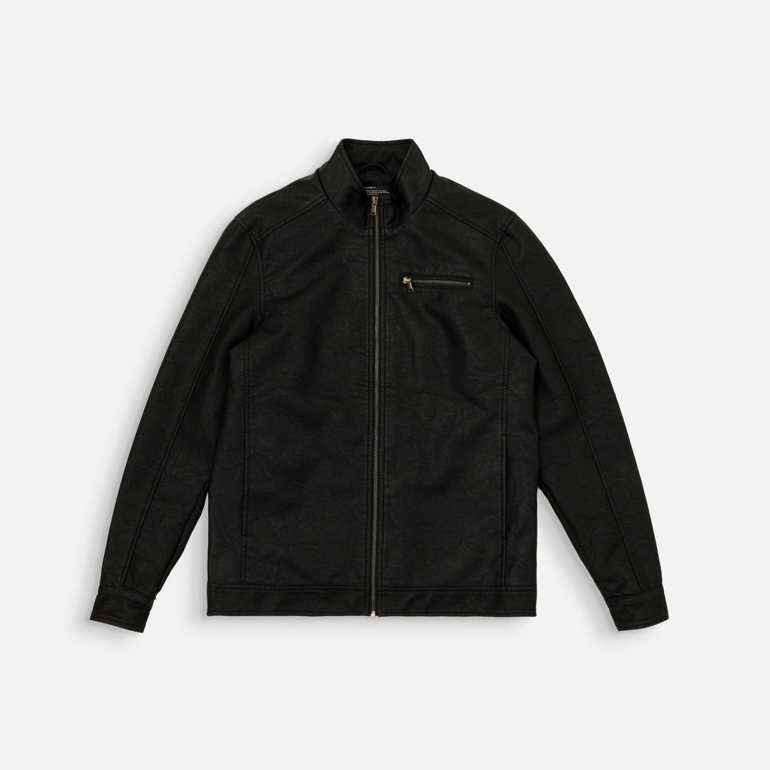 Chaqueta Biker Color Negro Para Hombre