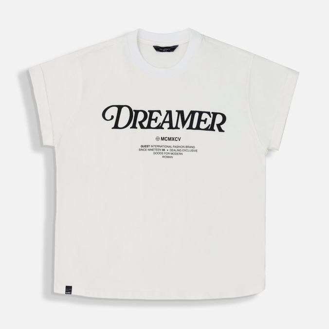 Camiseta Manga Corta Color Ivory Para Mujer