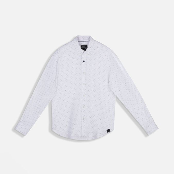 Camisa Manga Larga Color Blanco Para Hombre