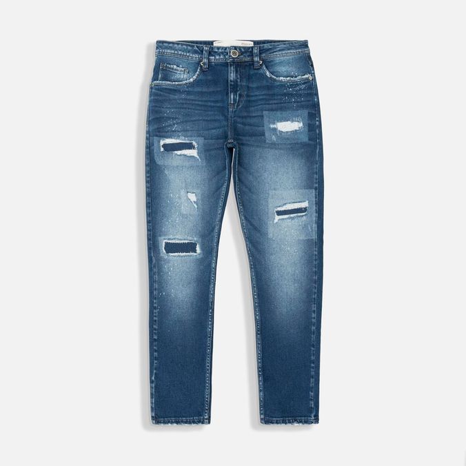 Jean Super Skinny Color Azul Medio Para Hombre