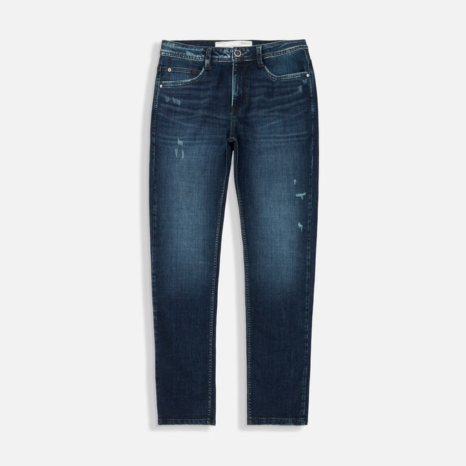 Jean Slim Color Azul Oscuro Para Hombre