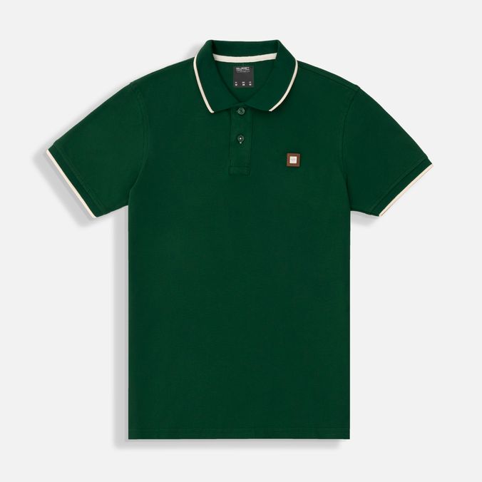 Polo Tipping Color Verde -Ivory Marfil Para Hombre