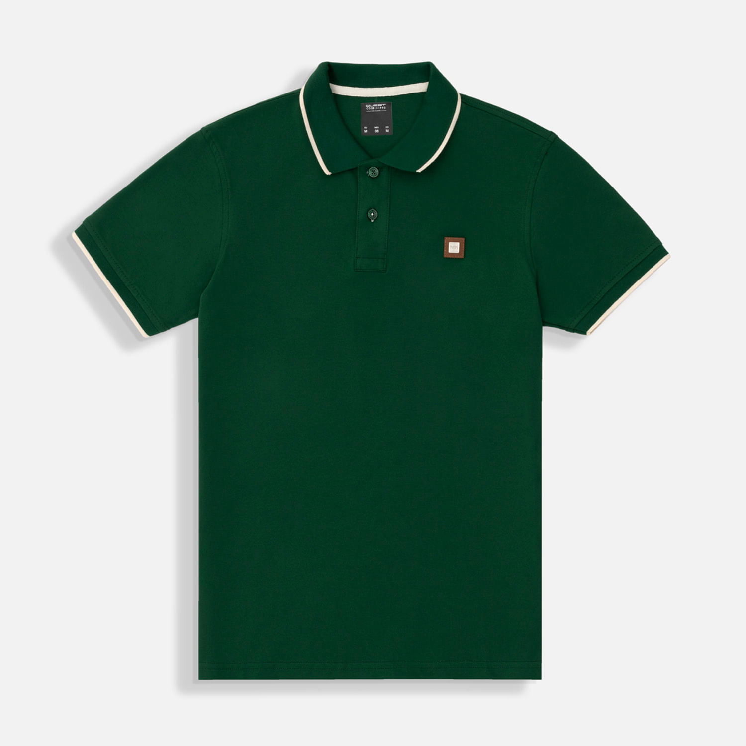 Polo Tipping Color Verde -Ivory Marfil Para Hombre