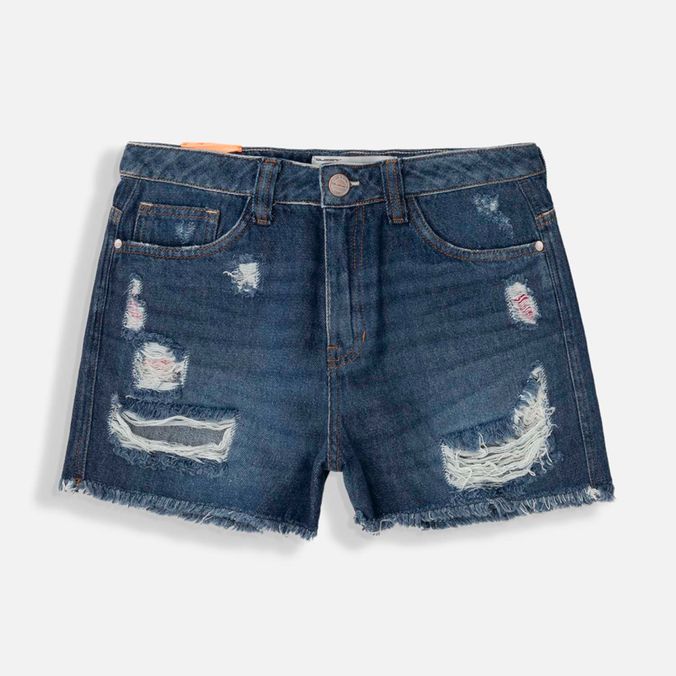 Short 5 Bolsillos Color Azul Oscuro Para Mujer