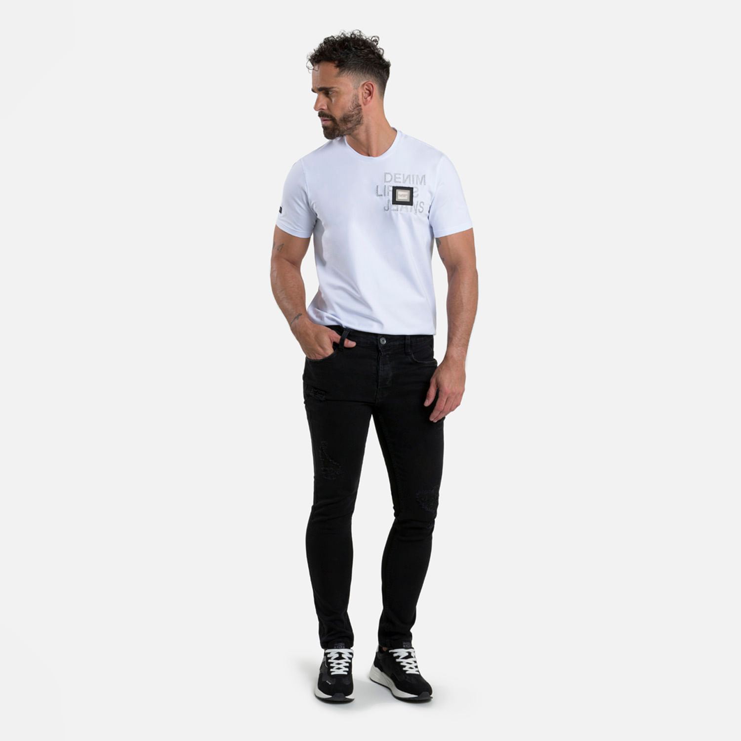 Jean Slim Color Negro Para Hombre