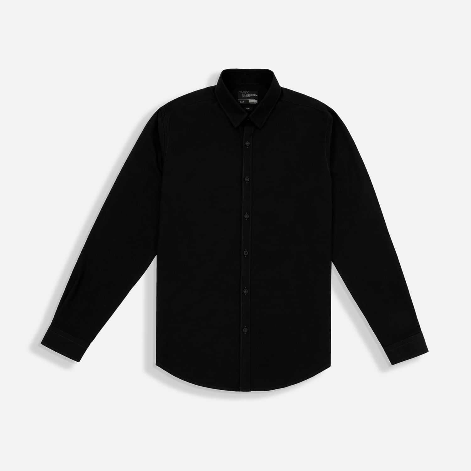 Camisa Manga Larga Color Negro Para Hombre