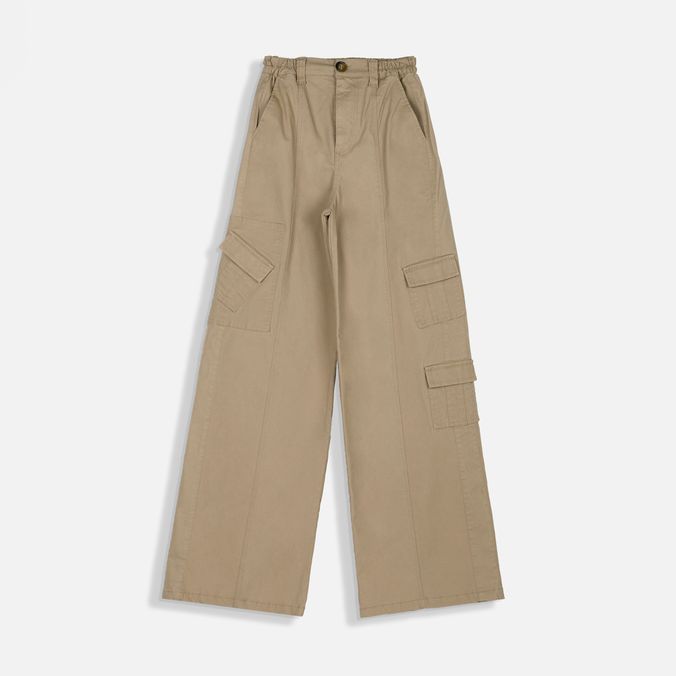 Pantalon Cargo Color Beige Para Mujer