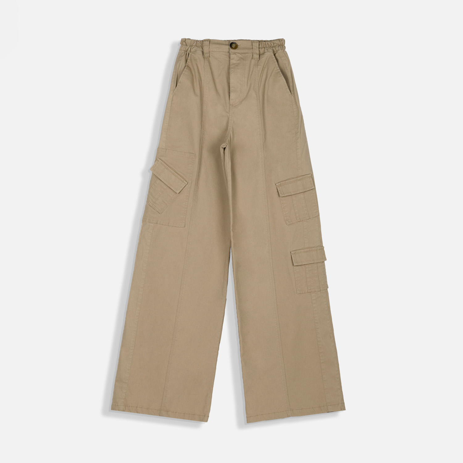 Pantalon Cargo Color Beige Para Mujer