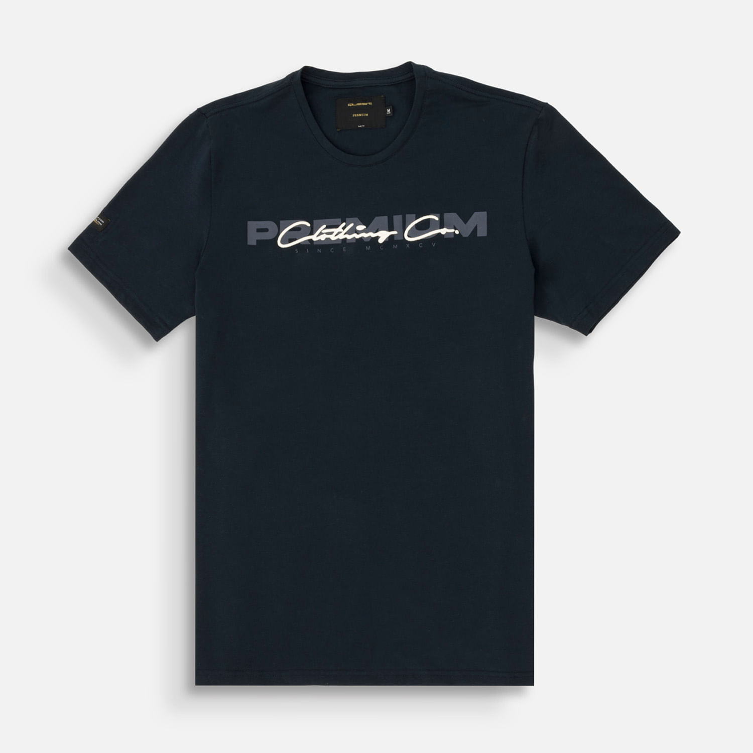 Camiseta Premium Manga Corta Color Azul Noche Para Hombre