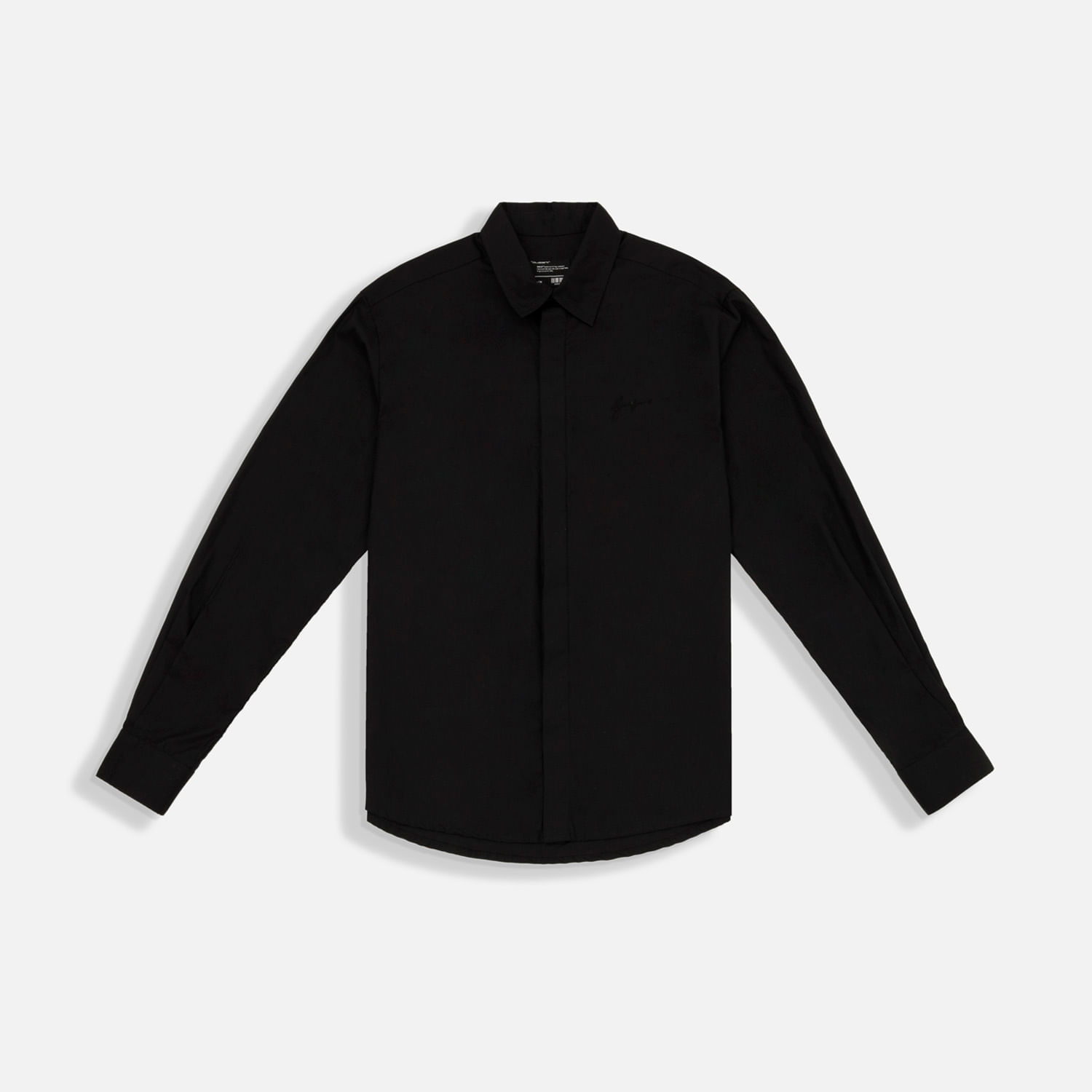Camisa Manga Larga Color Negro Para Hombre