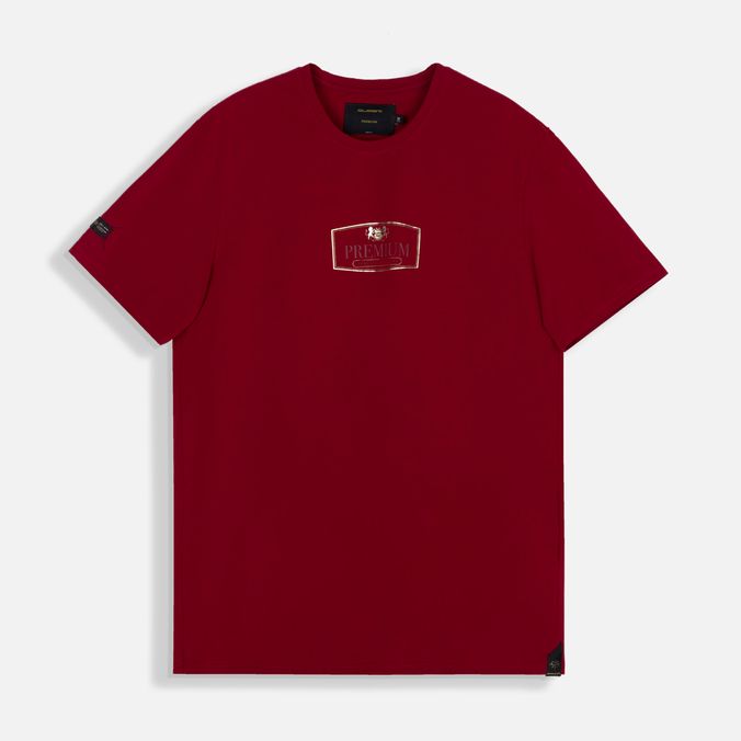 Camiseta Premium Manga Corta Color Red Dahila Para Hombre