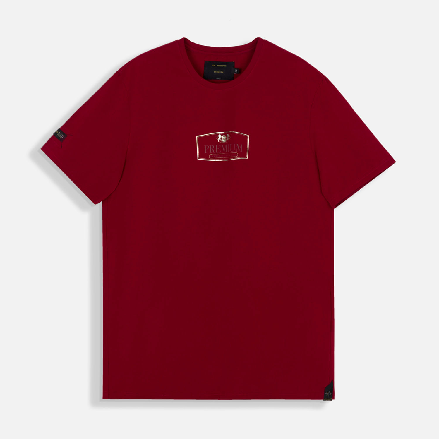 Camiseta Premium Manga Corta Color Red Dahila Para Hombre