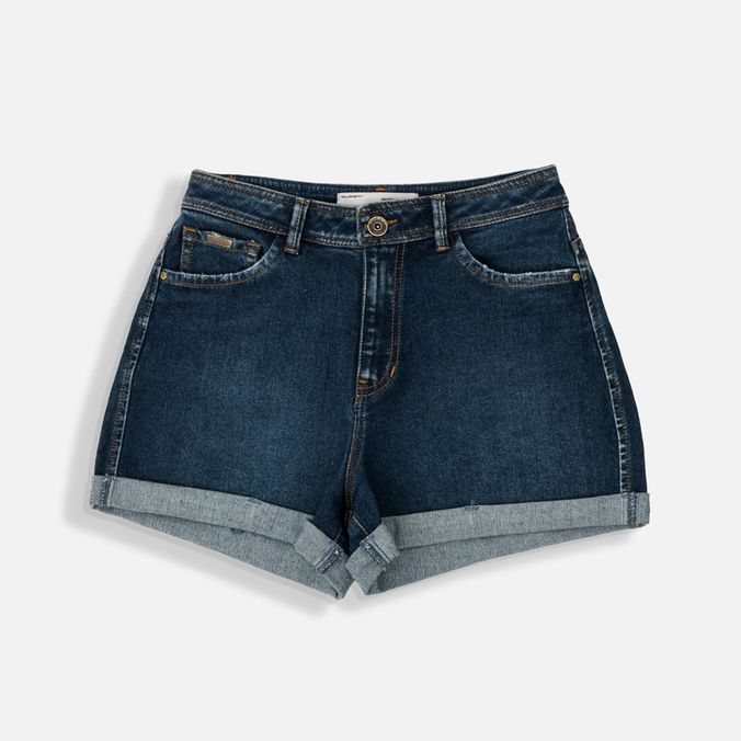 Short 5 Bolsillos Color Azul Medio Para Mujer