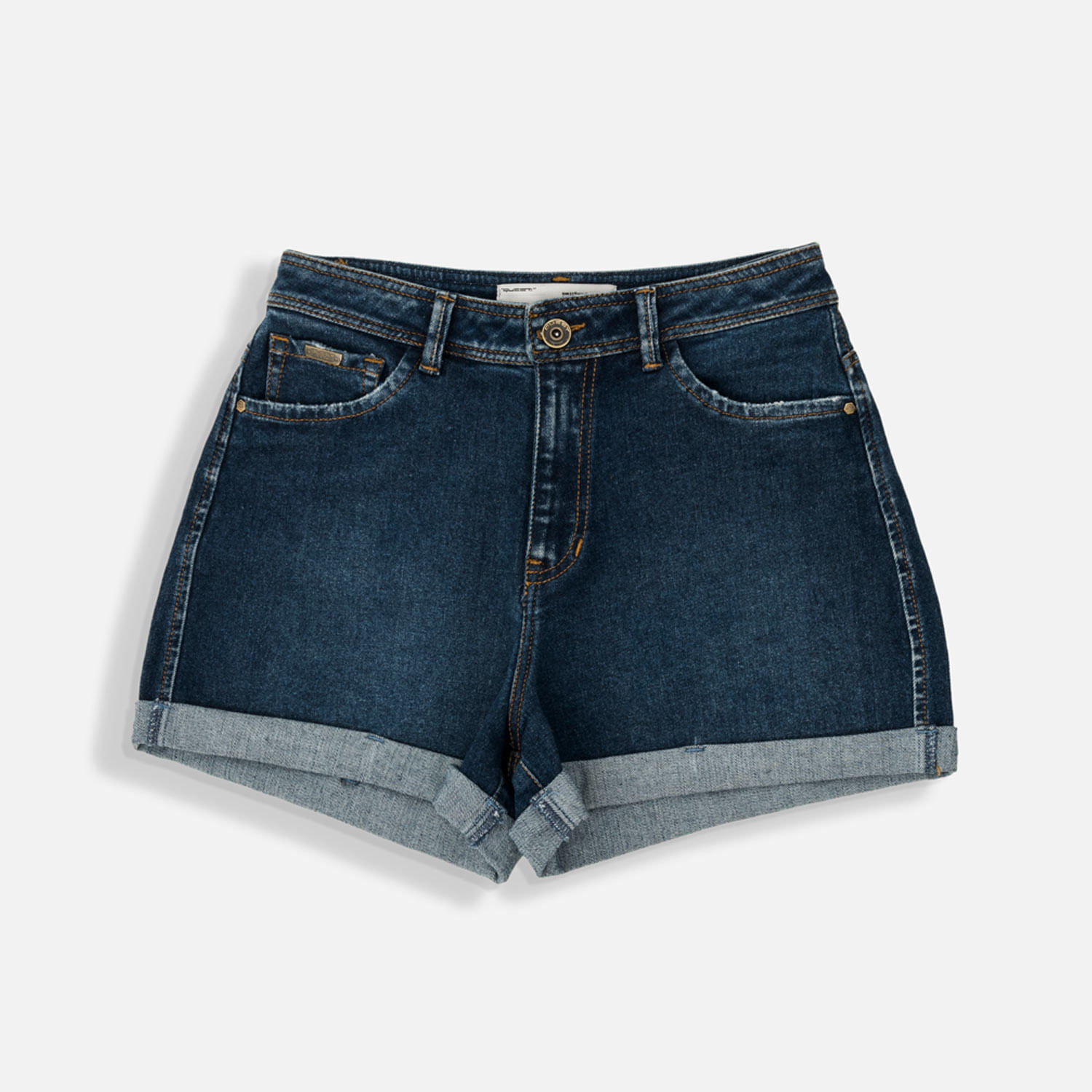 Short 5 Bolsillos Color Azul Medio Para Mujer
