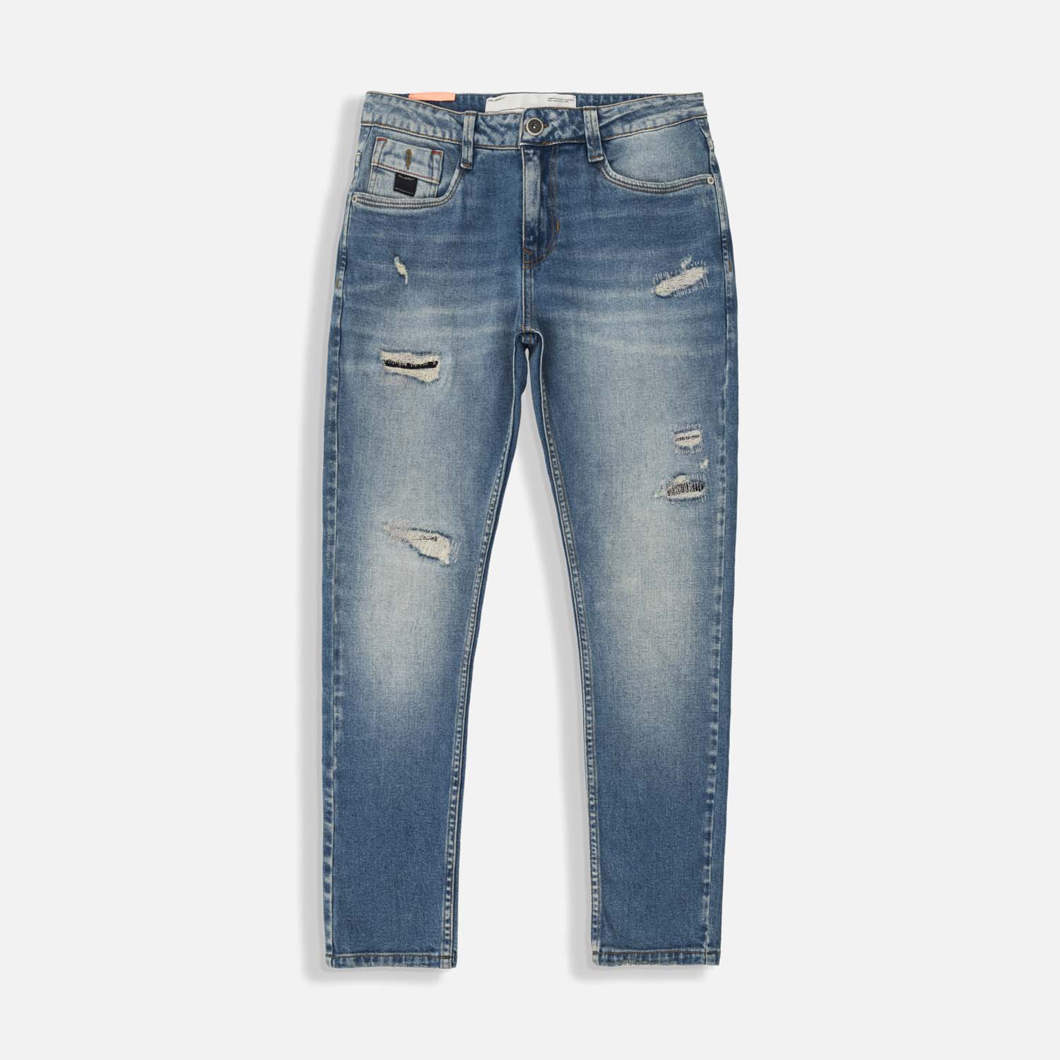 Jean Super Skinny Color Azul Claro Para Hombre