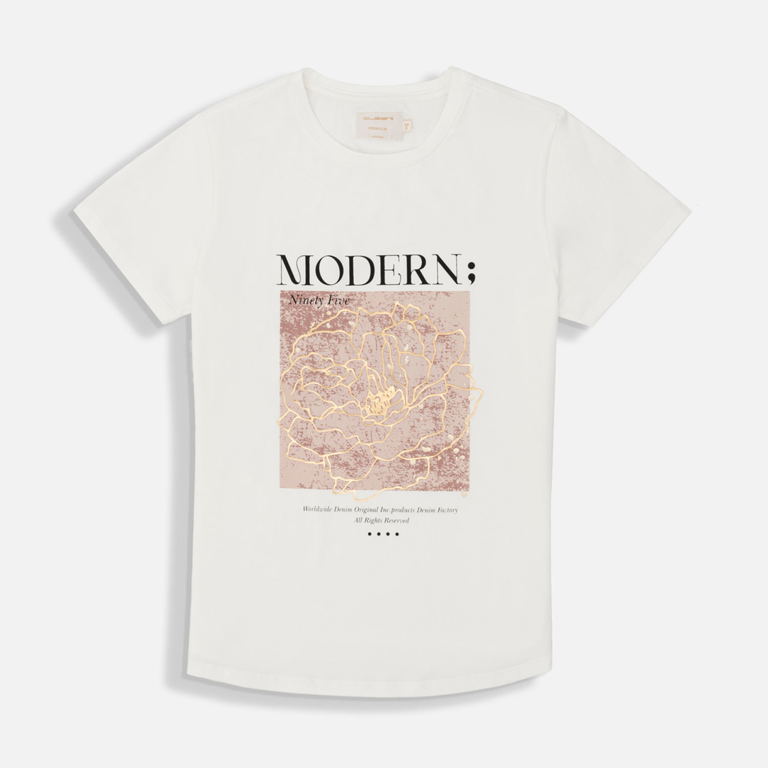 Camiseta Premium Manga Corta Color Ivory Para Mujer