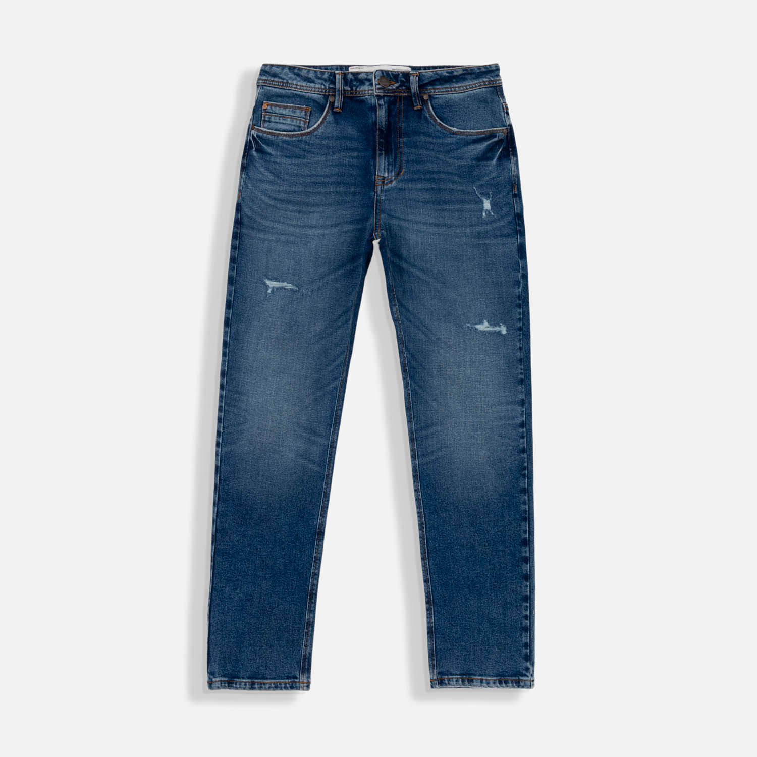 Jean Slim Color Azul Medio Para Hombre