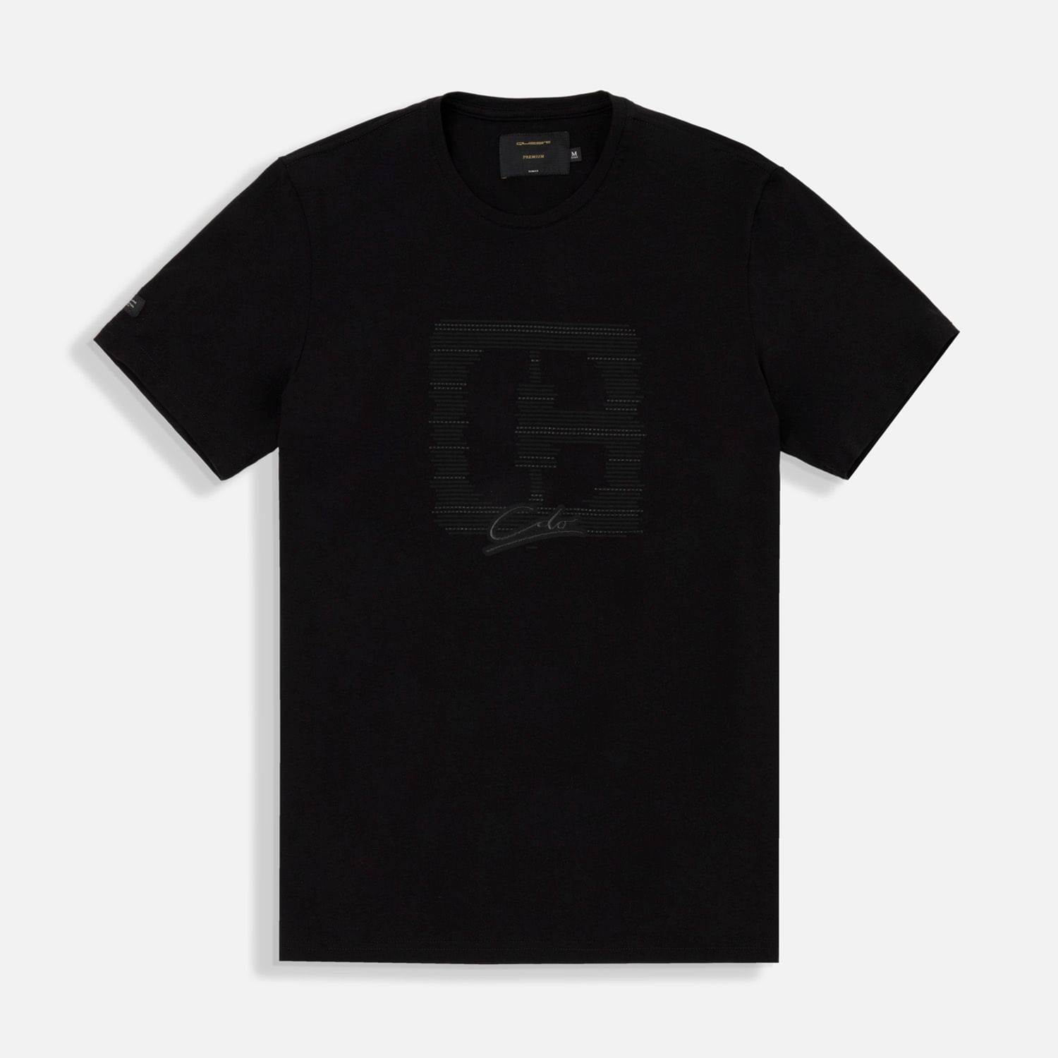 Camiseta Premium Manga Corta Color Negro Para Hombre