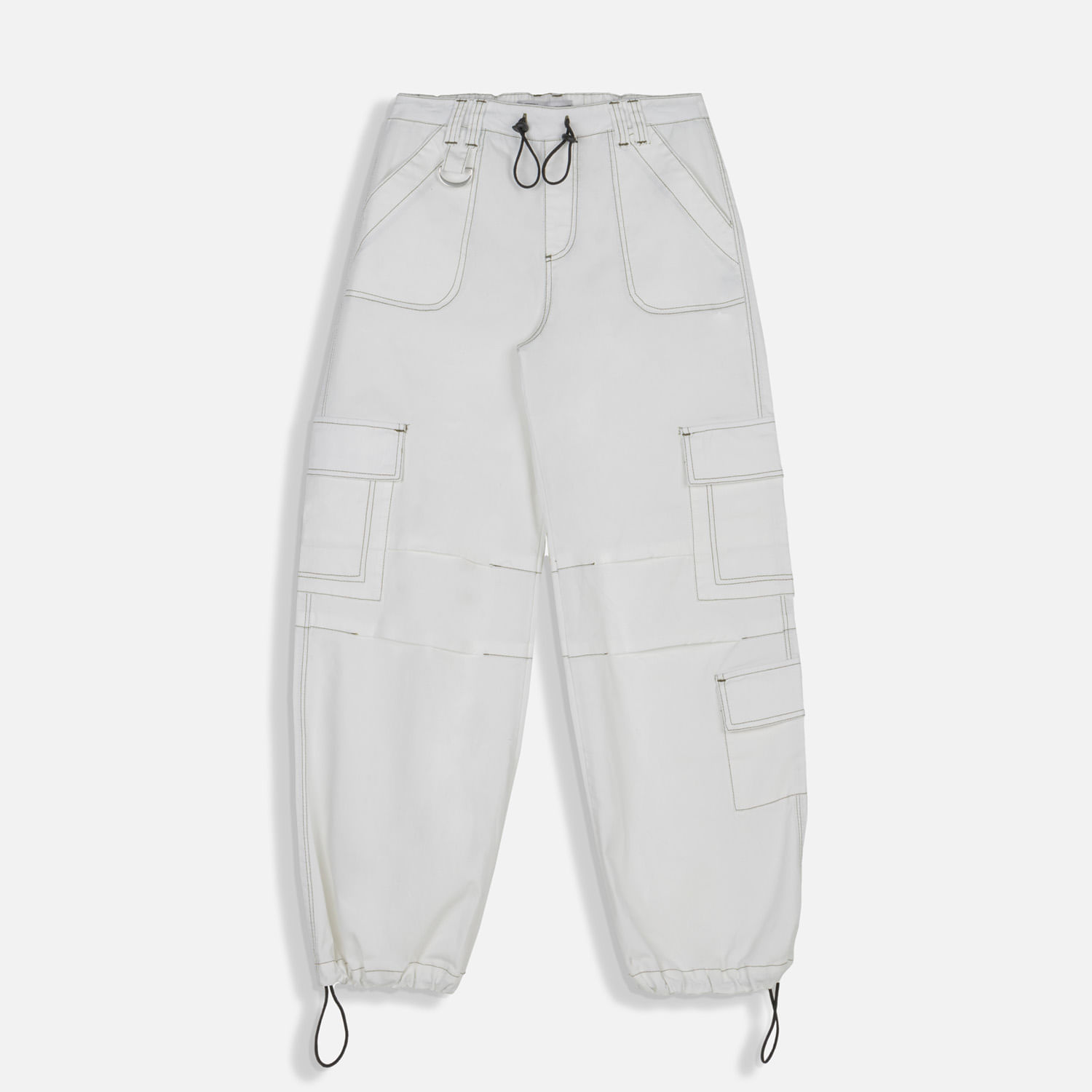 Pantalon Cargo Color Ivory Para Mujer