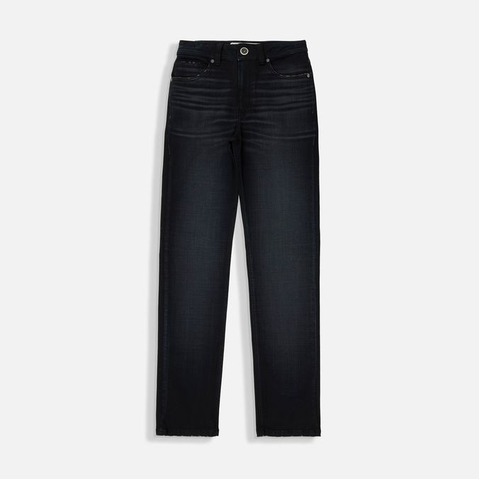 Jean Slim Color Azul Oscuro Resinado Para Mujer