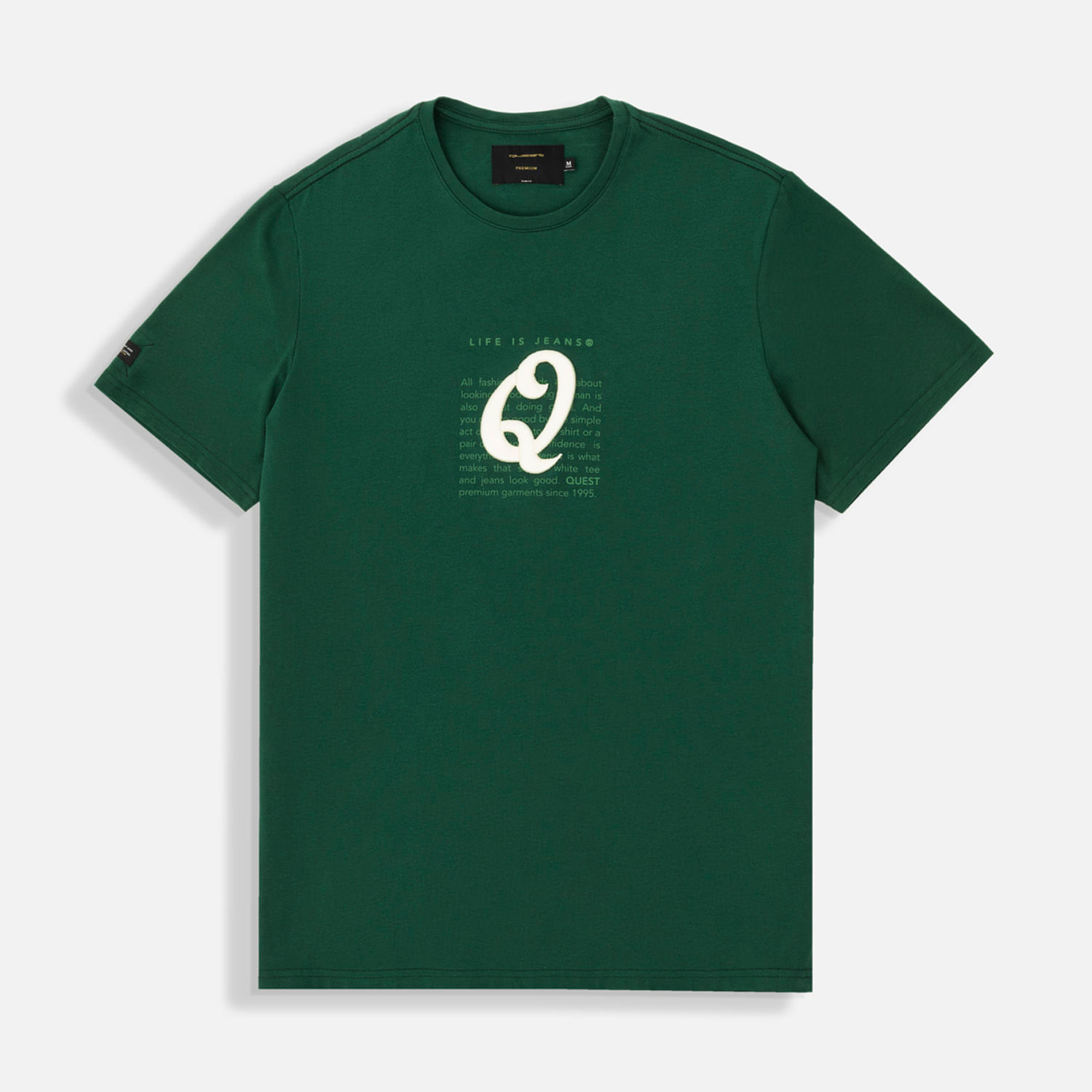Camiseta Premium Manga Corta Color Verde Para Hombre