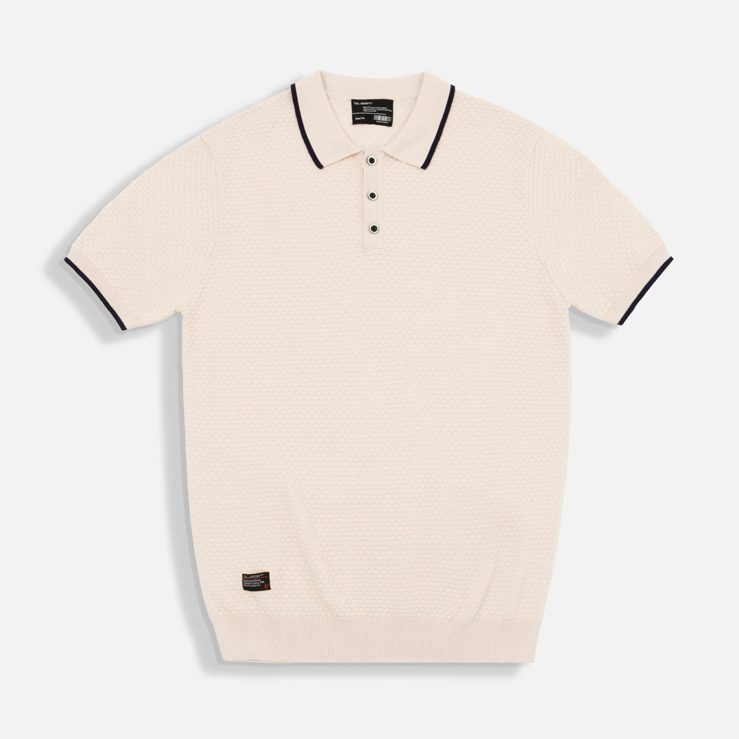 Polo Tejido Tricot Manga Corta Color Ivory Para Hombre