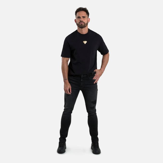 Jean Skinny Color Negro Para Hombre