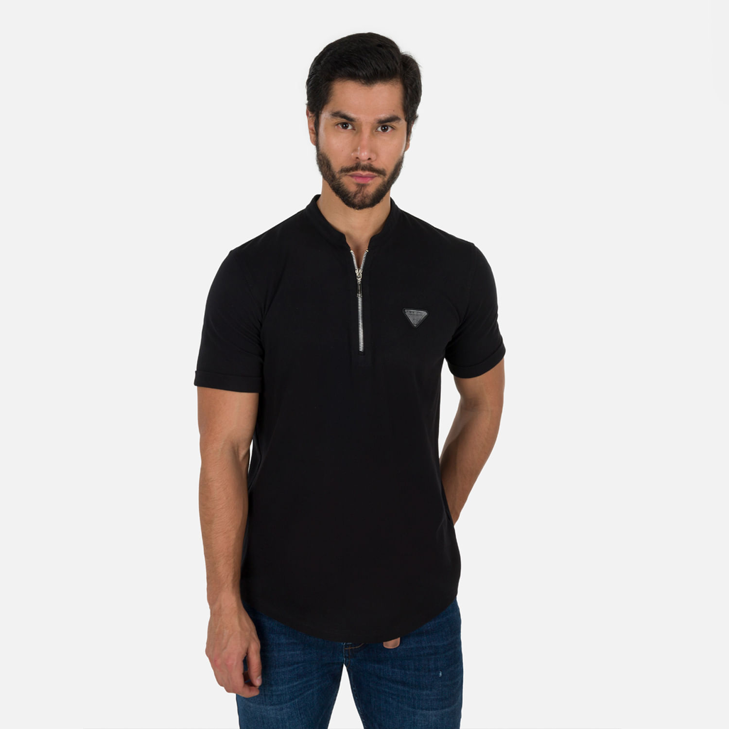 Polo Manga Corta Color Negro Para Hombre