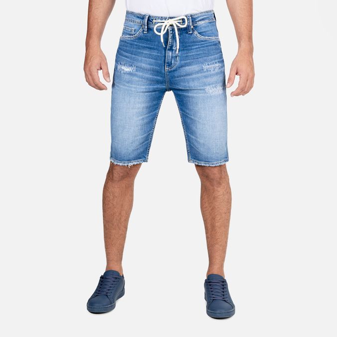 Bermuda 5 Bolsillos Color Azul Medio Para Hombre
