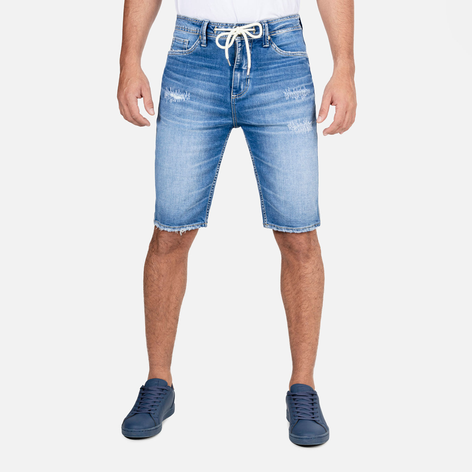 Bermuda 5 Bolsillos Color Azul Medio Para Hombre
