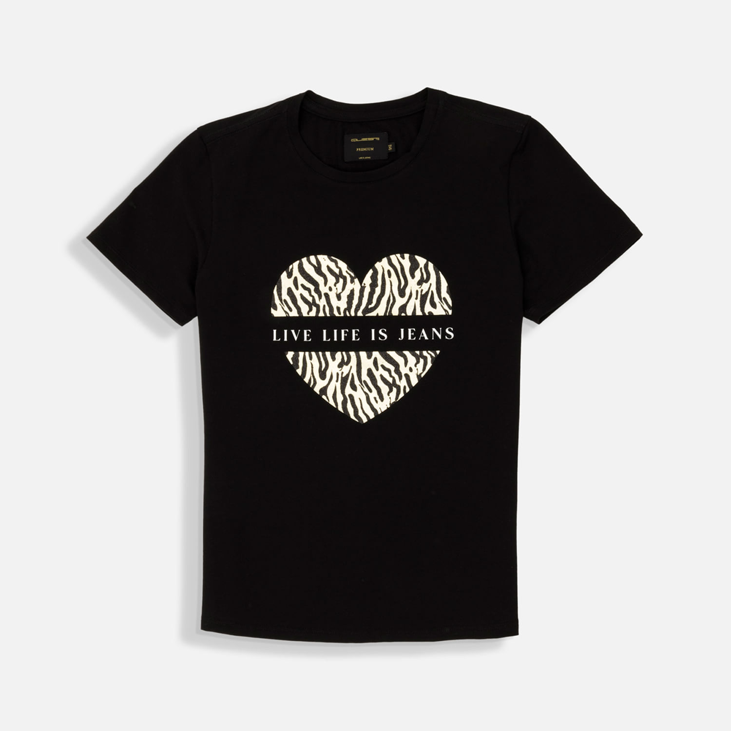 Camiseta Premium Manga Corta Color Negro Para Mujer