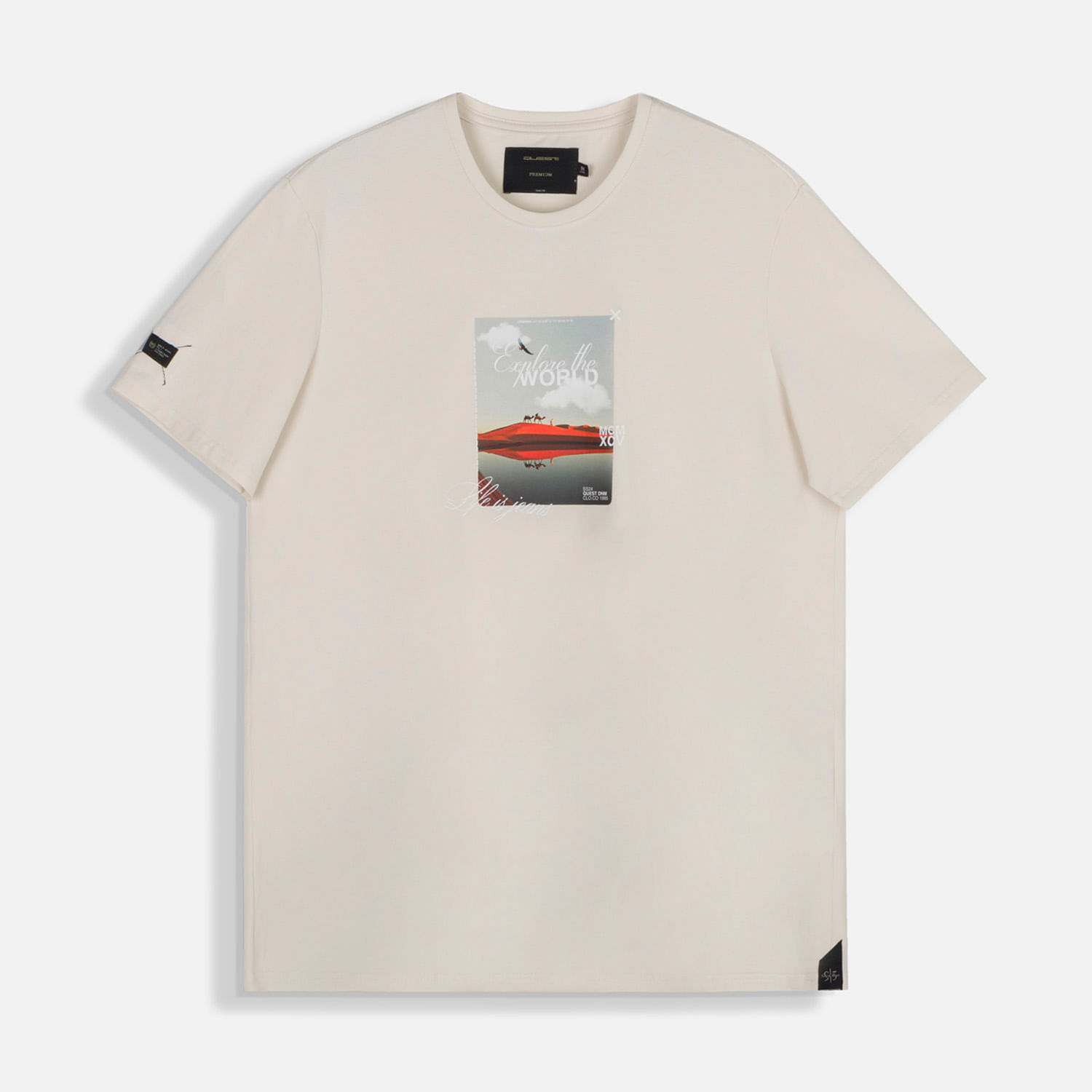 Camiseta Premium Manga Corta Color Whitecap Gray Para Hombre