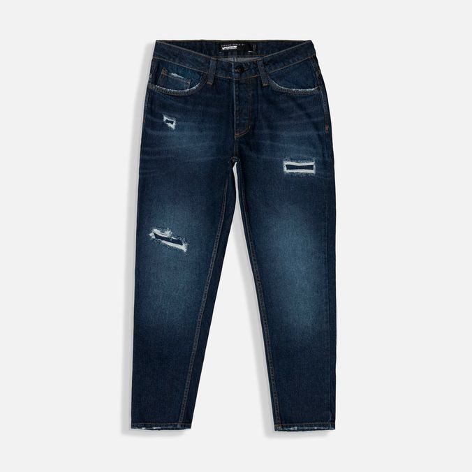 Jean Slim Color Azul Oscuro Para Hombre