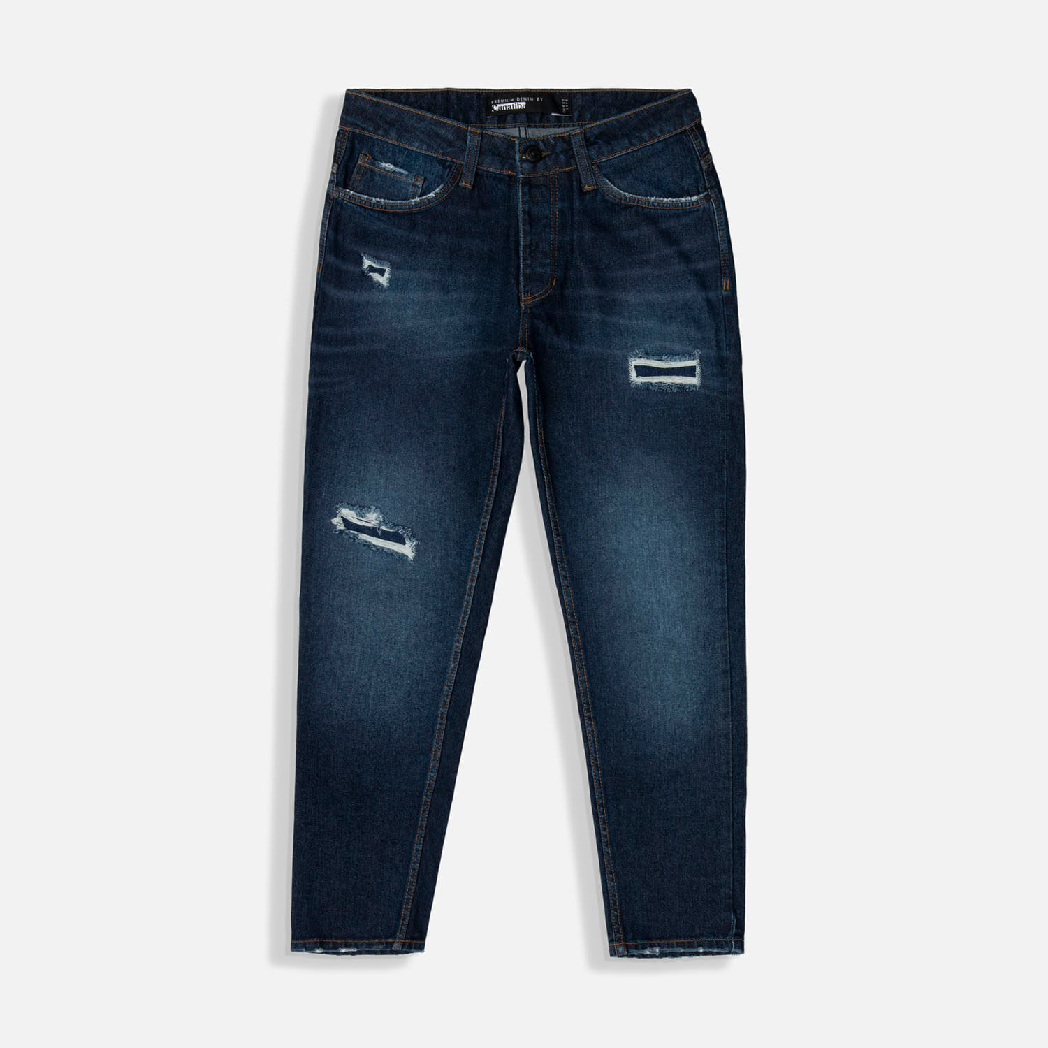 Jean Slim Color Azul Oscuro Para Hombre