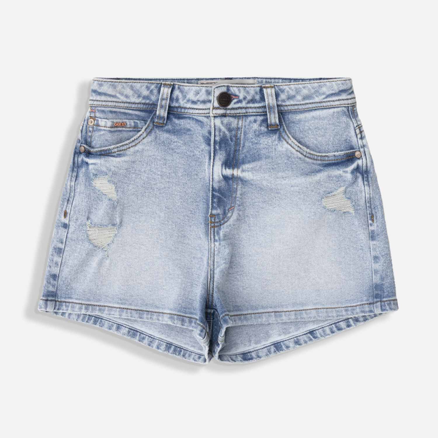 Short 5 Bolsillos Color Azul Claro Para Mujer
