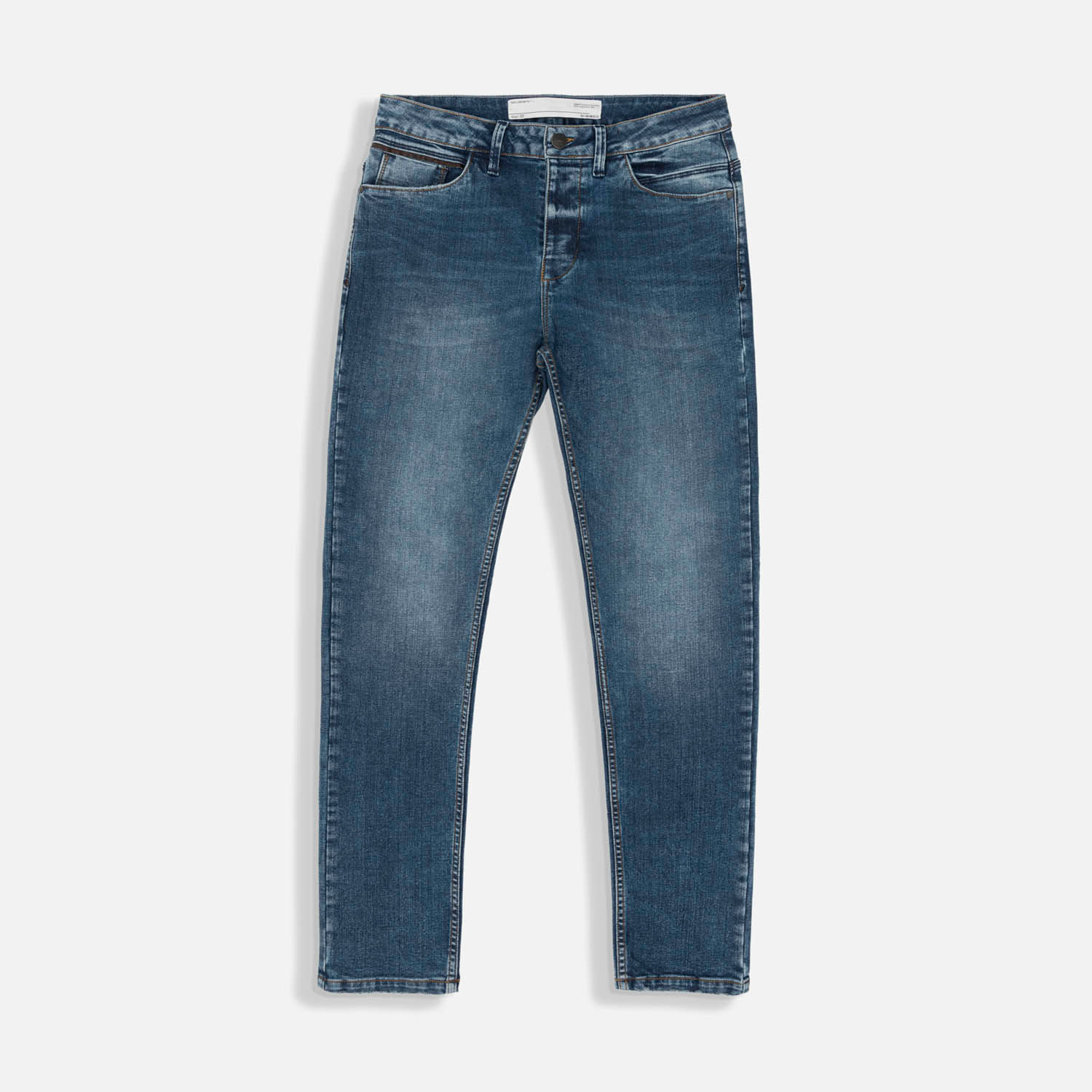 Jean Slim Color Azul Medio Para Hombre