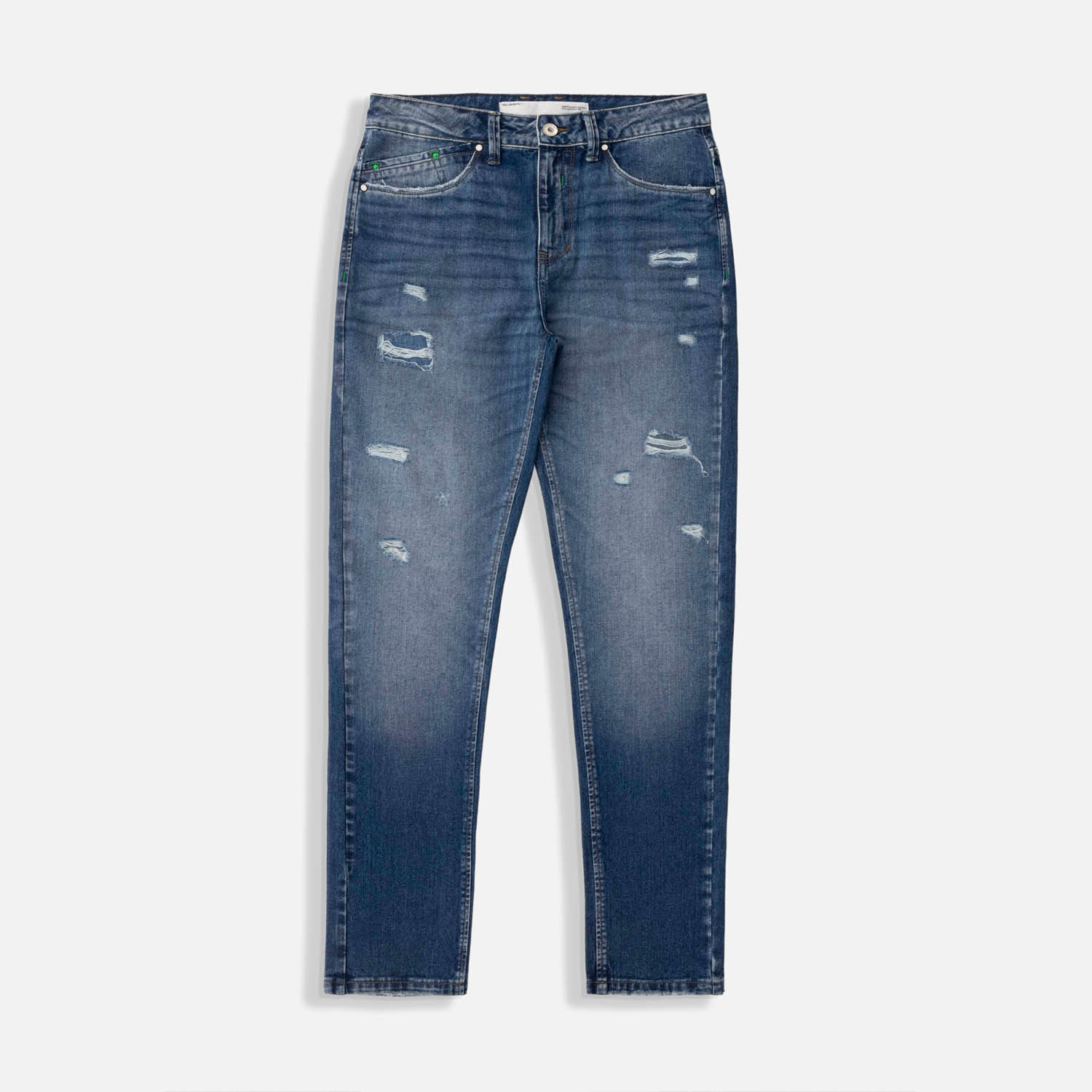 Jean Slim Color Azul Medio Para Hombre